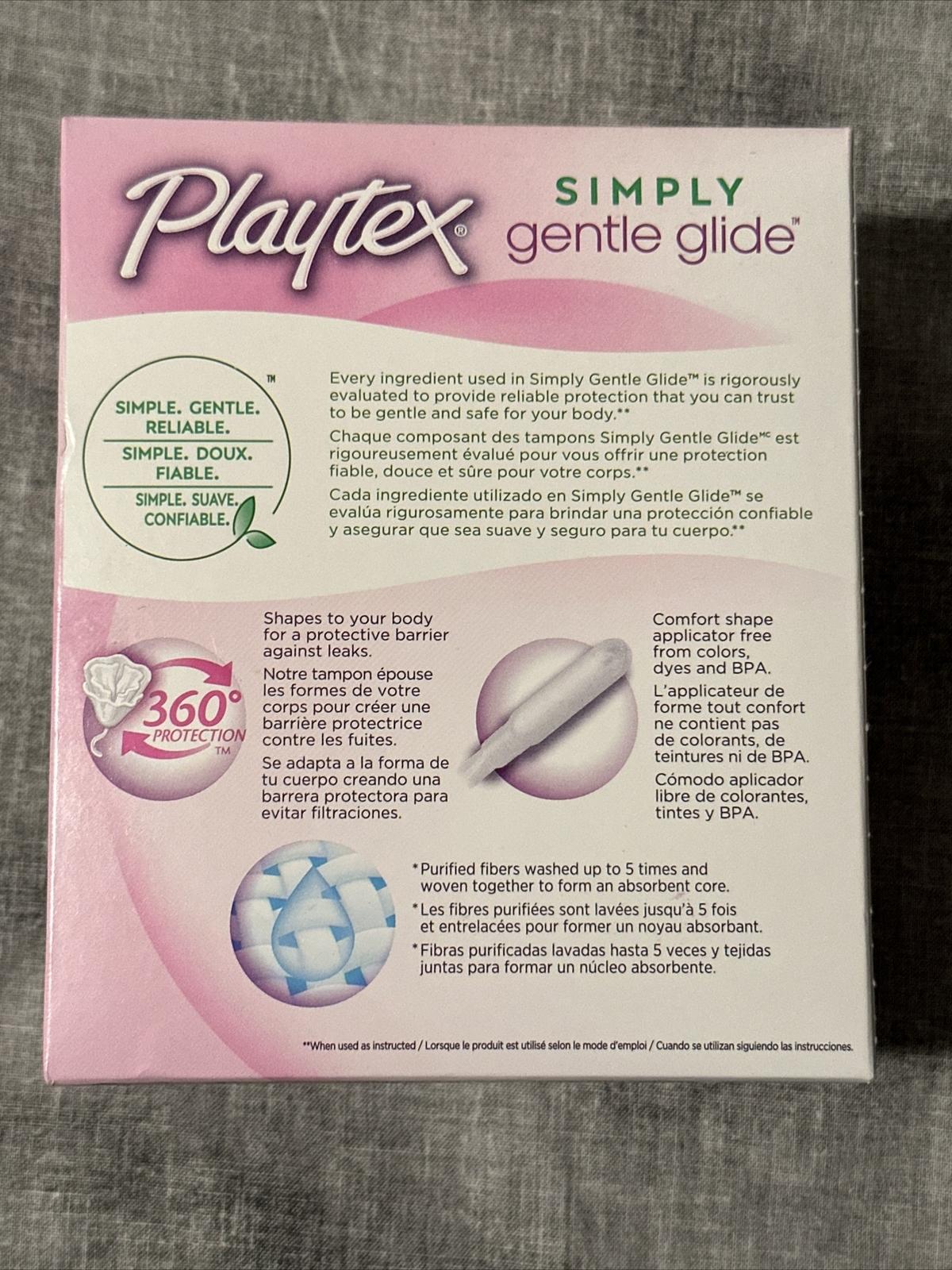 1 Playtex Simply Gentle Glide 18 ct Lightly Scented 9 Super & 9 Regular New