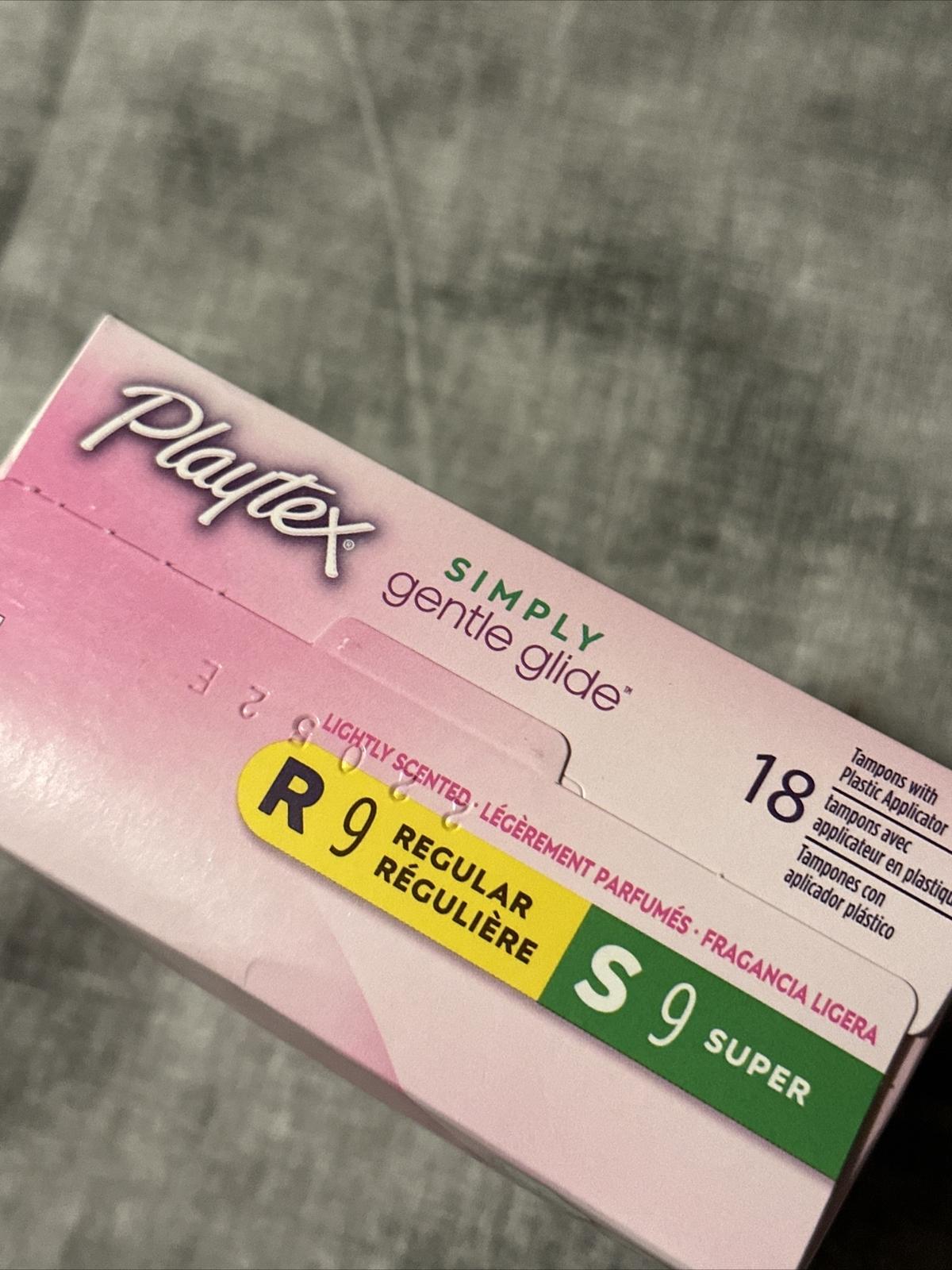 1 Playtex Simply Gentle Glide 18 ct Lightly Scented 9 Super & 9 Regular New