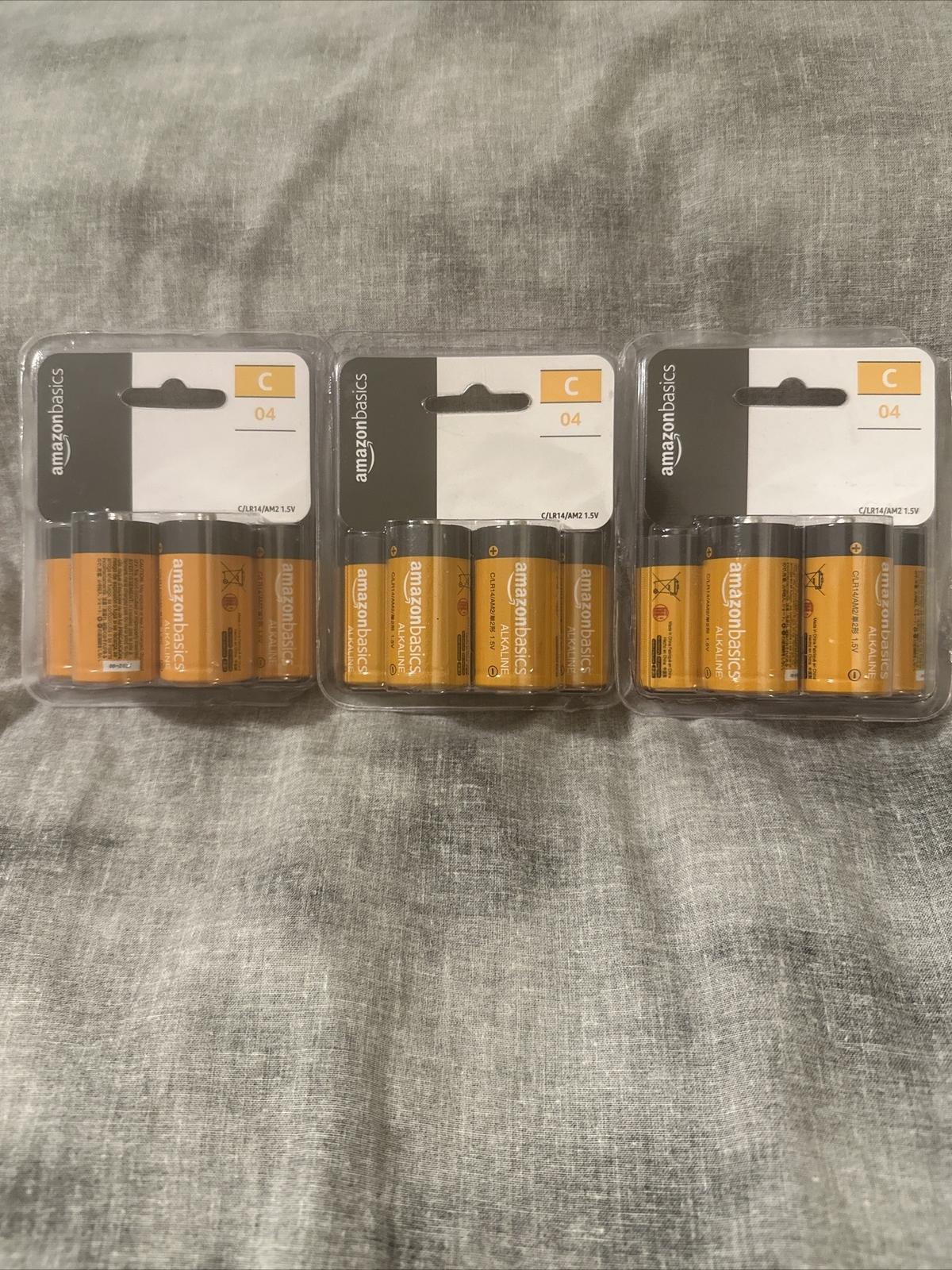 (Lot of 4) AmazonBasics C Cell All-Purpose Alkaline Batteries - 4 Pack 08/27
