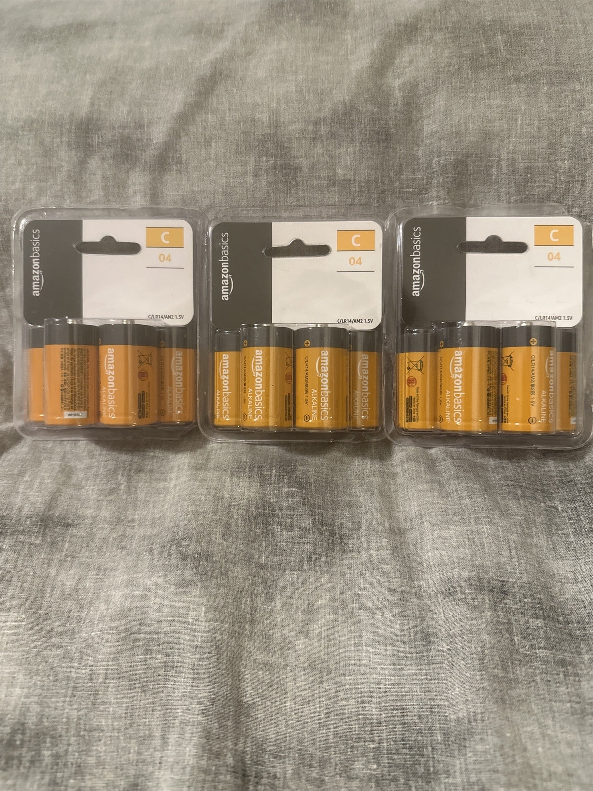 (Lot of 3) AmazonBasics C Cell All-Purpose Alkaline Batteries - 4 Pack 08/27