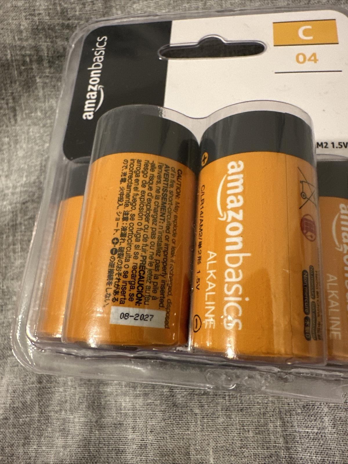 (Lot of 2) AmazonBasics C Cell All-Purpose Alkaline Batteries - 4 Pack 08/27