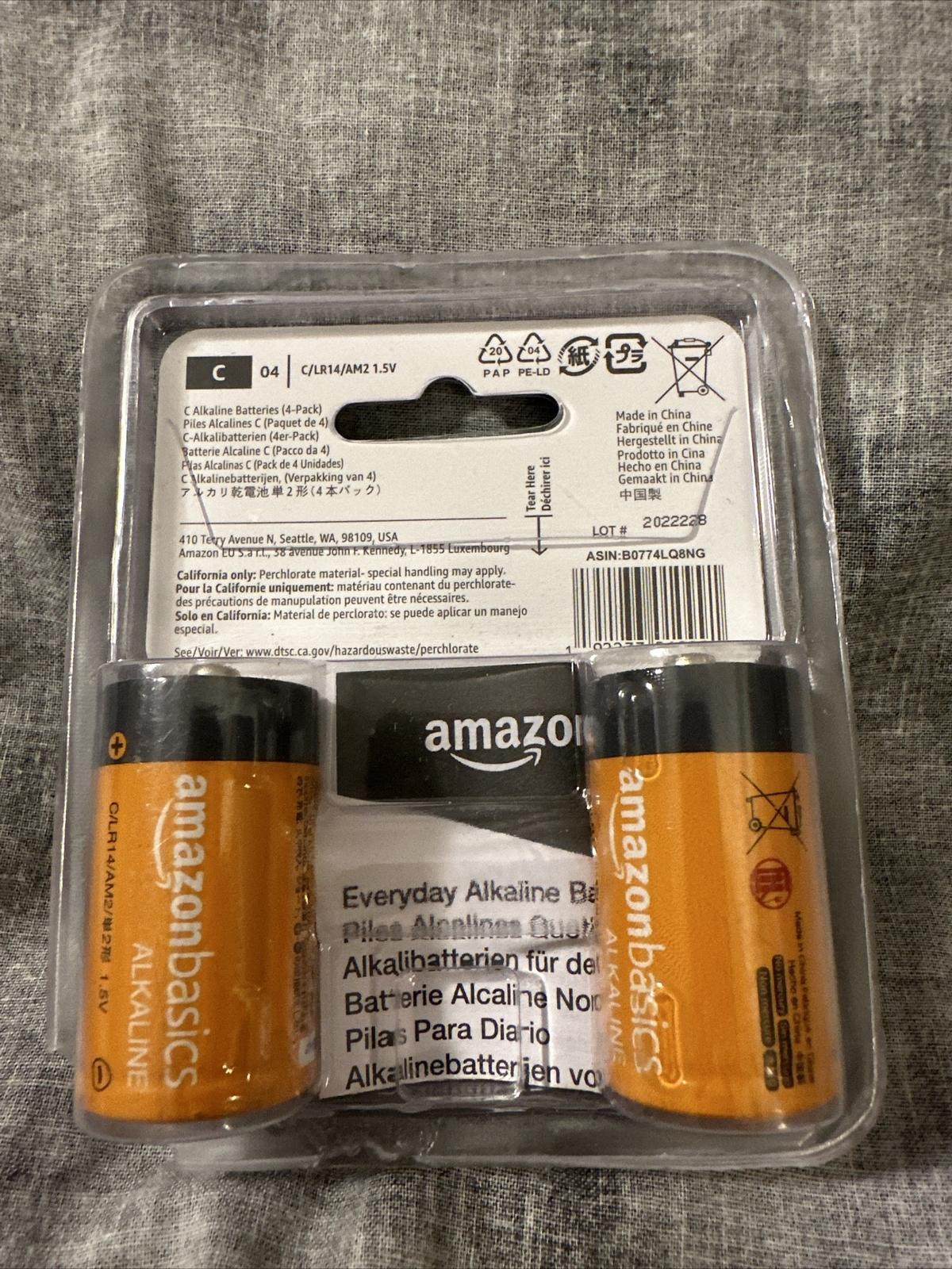 (Lot of 2) AmazonBasics C Cell All-Purpose Alkaline Batteries - 4 Pack 08/27