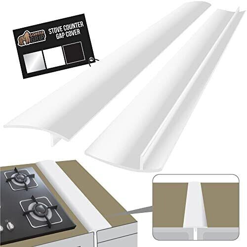 (2-Pk) Gorilla Grip Heat Resistant Stove Gap Covers Clear Silicone