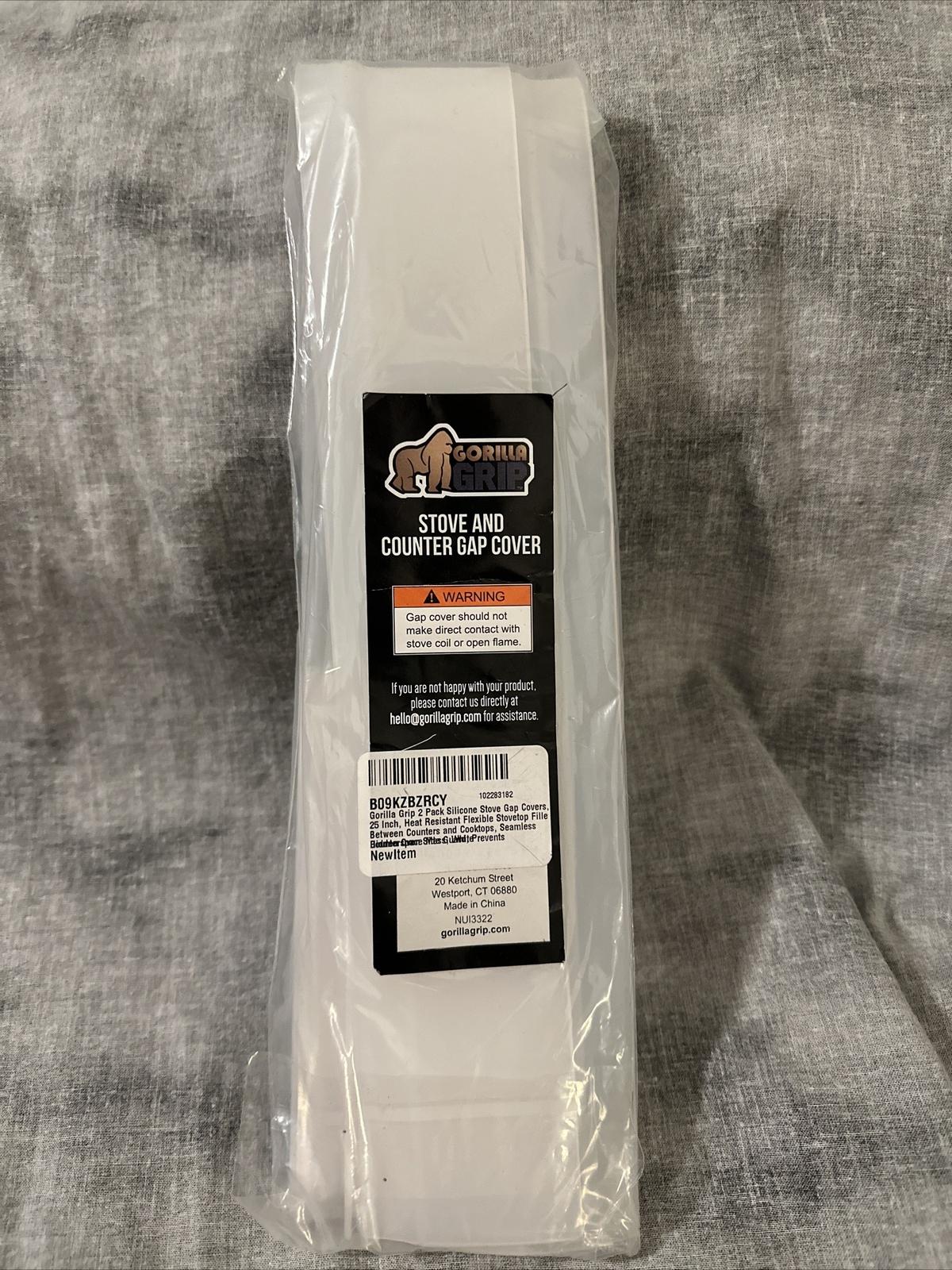 (2-Pk) Gorilla Grip Heat Resistant Stove Gap Covers Clear Silicone