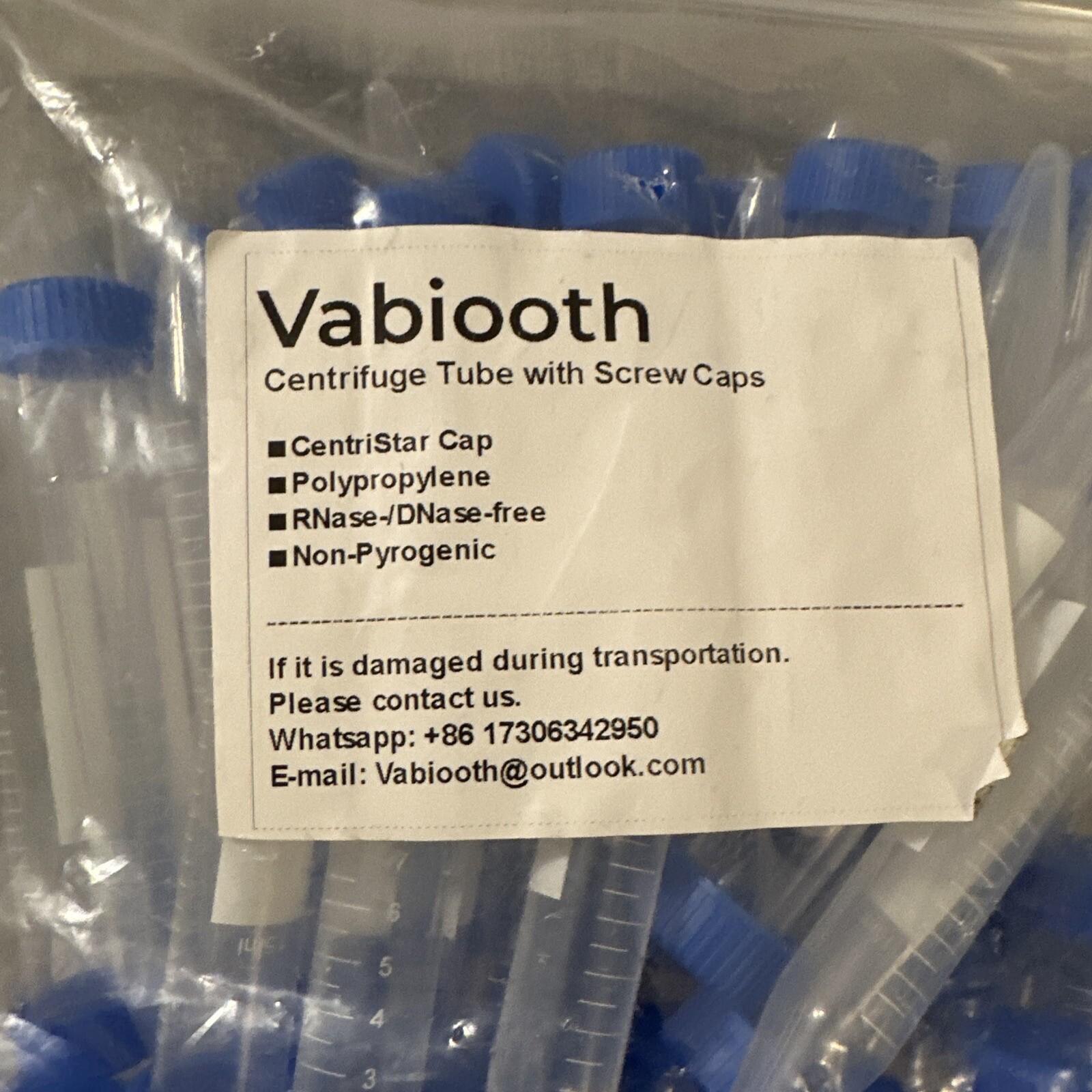 100 Pack 15ml Centrifuge Tubes Conical Bottom Screw Cap Polypropylene Sterile