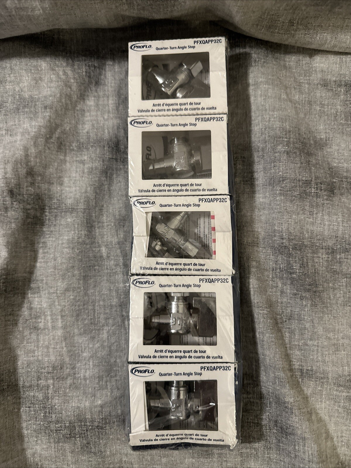 (5pk) Quarter turn Angle Stop Lever PROFLO 1/2 x 3/8 PFXQAPP32C Pex Compression