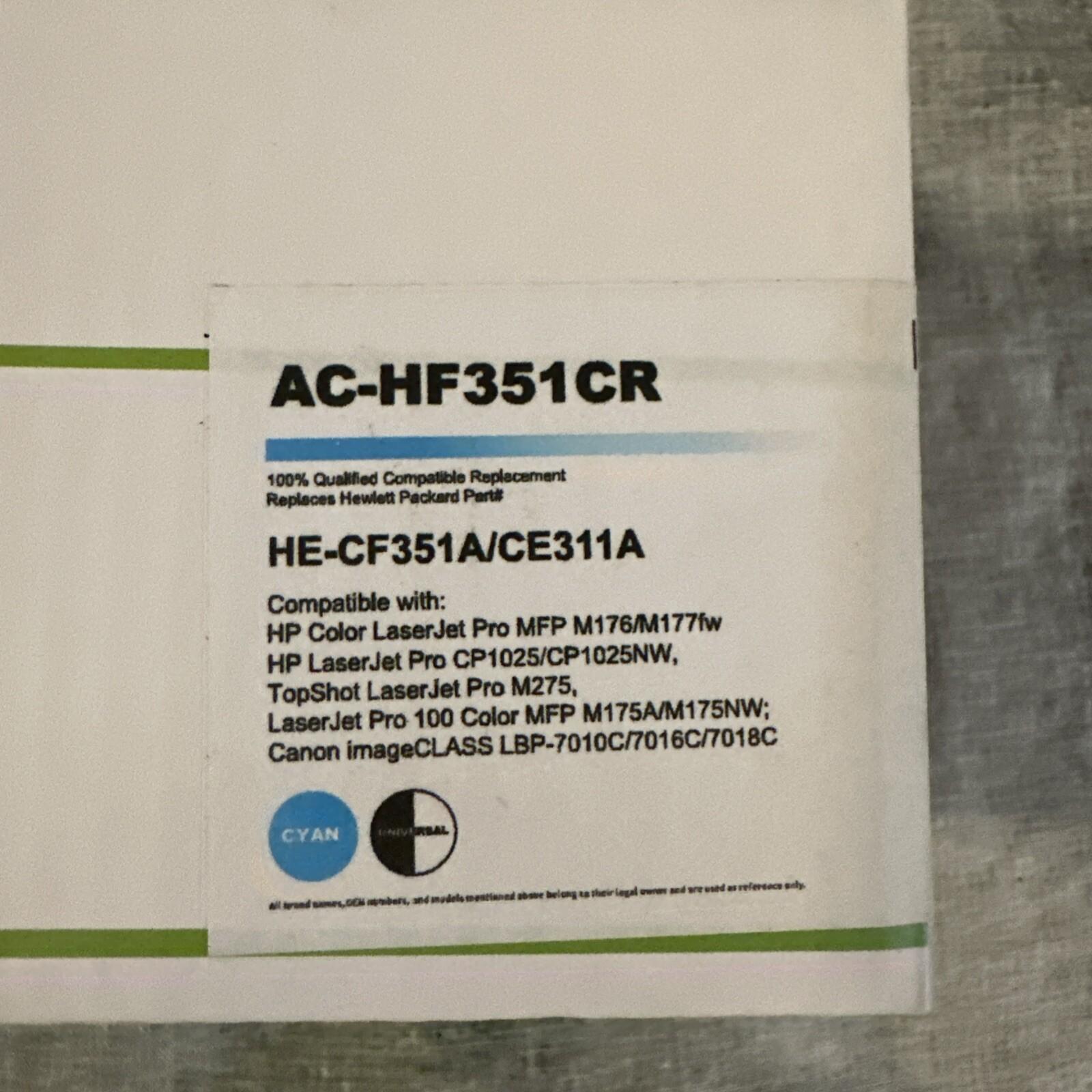 1PK CF351A Cyan Toner Cartridge For HP Color LaserJet MFP M176n MFP M177fw 130A