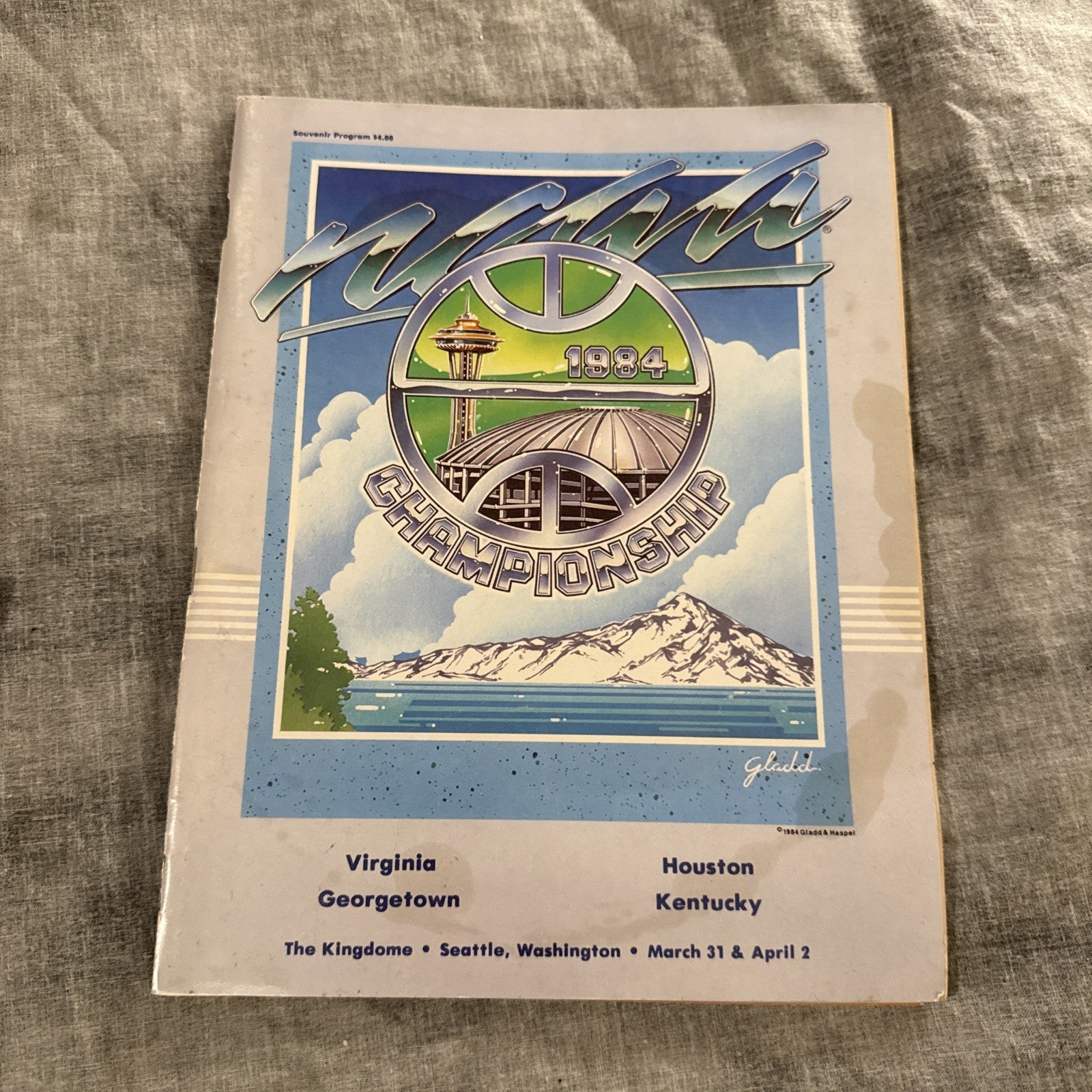1984 NCAA CHAMPIONSHIP PROGRAM GEORGETOWN HOUSTON VIRGINIA KENTUCKY FINAL FOUR